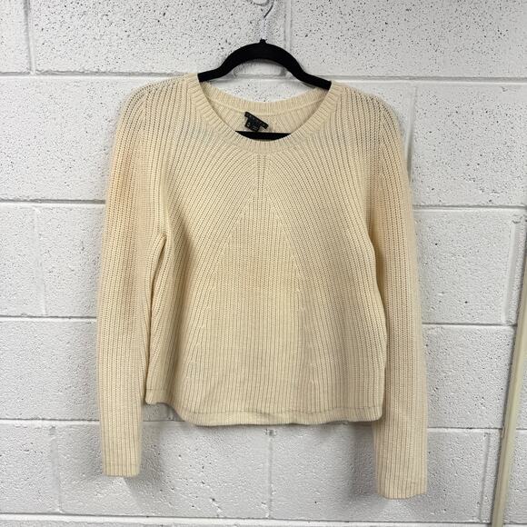 Theory Womens M Jaydee Rib Knit Pullover Sweater 100% Wool Minimalist Old Money - Picture 1 of 9